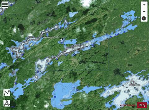 Kashwakamak Lake depth contour Map - i-Boating App - Satellite