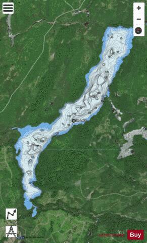 Rollo Lake depth contour Map - i-Boating App - Satellite