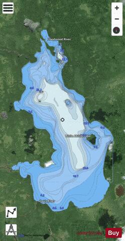Little Abitibi Lake depth contour Map - i-Boating App - Satellite