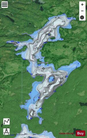 Manitou Lake depth contour Map - i-Boating App - Satellite