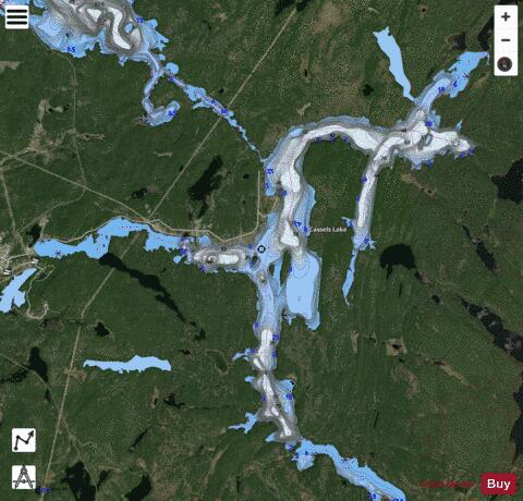 Cassels Lake depth contour Map - i-Boating App - Satellite