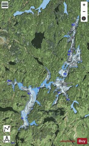 Anima Nipissing Lake depth contour Map - i-Boating App - Satellite