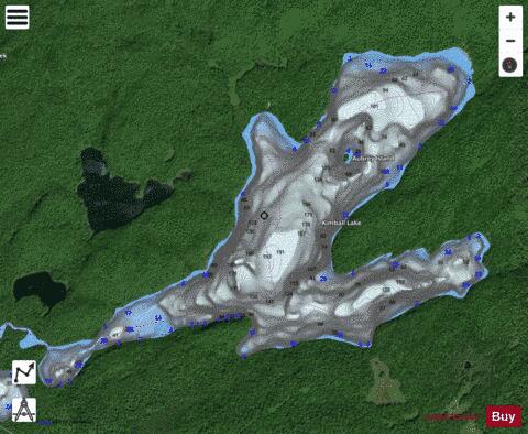 Kimball Lake depth contour Map - i-Boating App - Satellite