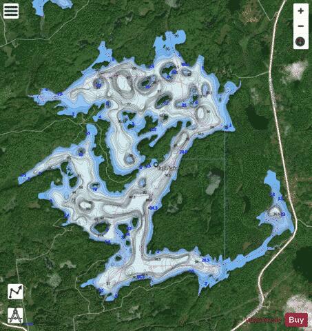 Eagle Lake depth contour Map - i-Boating App - Satellite