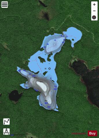Upper Pancake Lake depth contour Map - i-Boating App - Satellite