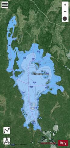Pebonishewi Lake depth contour Map - i-Boating App - Satellite