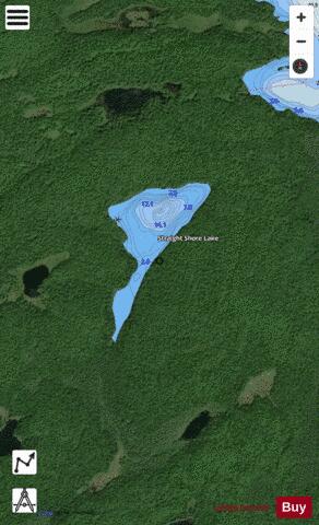 Straight Shore Lake depth contour Map - i-Boating App - Satellite