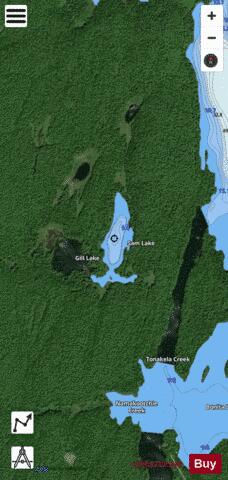 Sam Lake depth contour Map - i-Boating App - Satellite