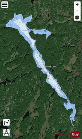 Sheldon Lake depth contour Map - i-Boating App - Satellite