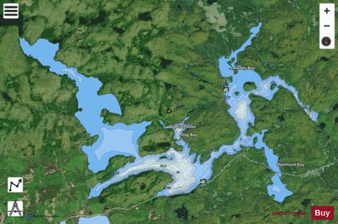 Baptiste Lake depth contour Map - i-Boating App - Satellite
