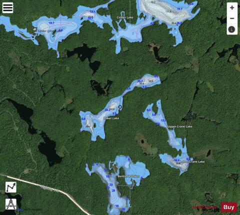 Poker Lake depth contour Map - i-Boating App - Satellite