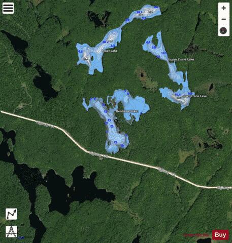 Bentshoe Lake depth contour Map - i-Boating App - Satellite