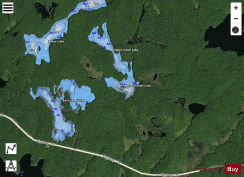 Lower Crane Lake depth contour Map - i-Boating App - Satellite