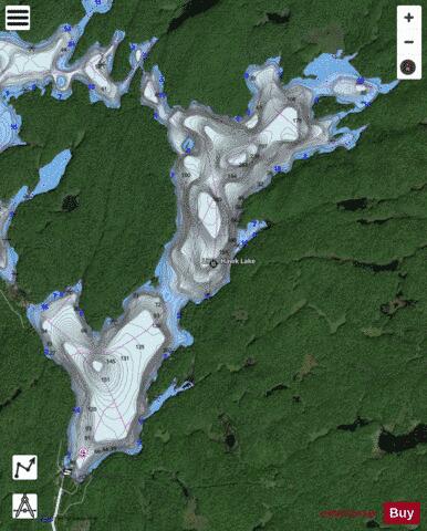 Little Hawk Lake depth contour Map - i-Boating App - Satellite