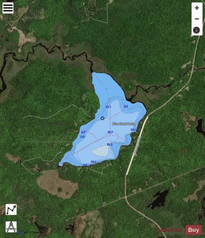 Blue Hawk Lake depth contour Map - i-Boating App - Satellite