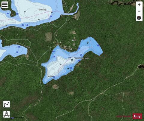 Two Islands Lake depth contour Map - i-Boating App - Satellite