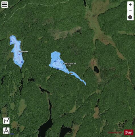 South McDonald Lake depth contour Map - i-Boating App - Satellite