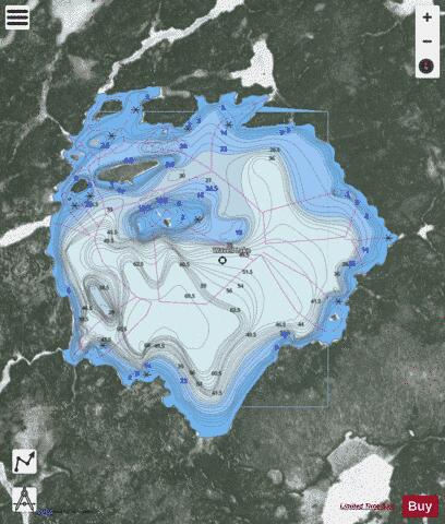 Wavell Lake depth contour Map - i-Boating App - Satellite
