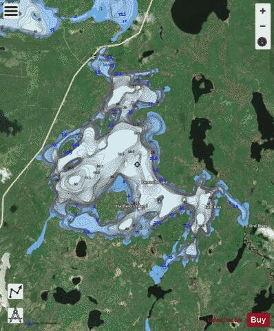 Perrault Lake depth contour Map - i-Boating App - Satellite