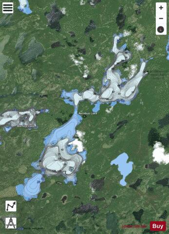 Aerobus Lake depth contour Map - i-Boating App - Satellite