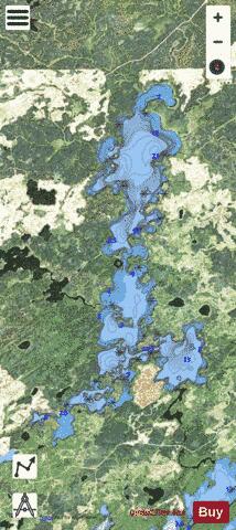 Little Vermilion Lake depth contour Map - i-Boating App - Satellite