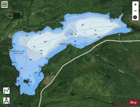 Sandstone Lake depth contour Map - i-Boating App - Satellite