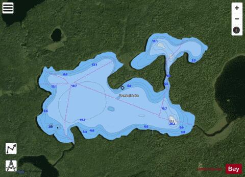 Dumbell Lake depth contour Map - i-Boating App - Satellite