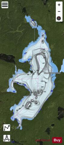 Smoothwater Lake depth contour Map - i-Boating App - Satellite