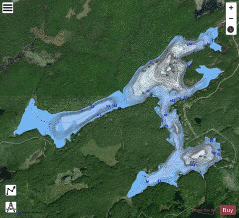 Shawenegog Lake depth contour Map - i-Boating App - Satellite
