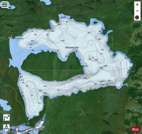 Wakomata Lake depth contour Map - i-Boating App - Satellite