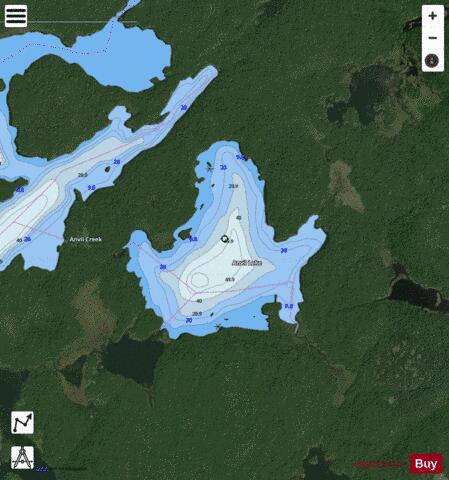 Anvil Lake depth contour Map - i-Boating App - Satellite