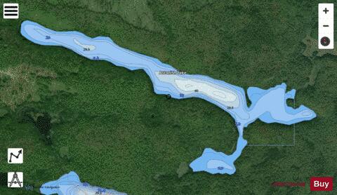 Astonish Lake depth contour Map - i-Boating App - Satellite