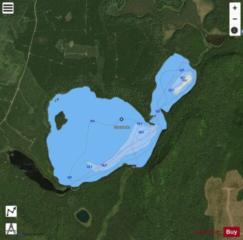 Shack Lake depth contour Map - i-Boating App - Satellite