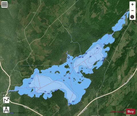 Upper Beverley Lake depth contour Map - i-Boating App - Satellite