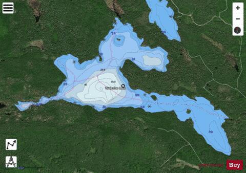 Waterloo Lake depth contour Map - i-Boating App - Satellite