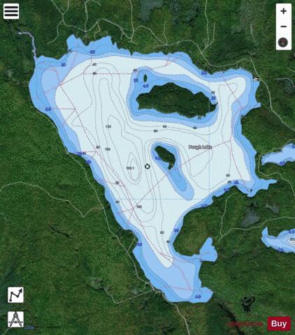 Paugh Lake depth contour Map - i-Boating App - Satellite