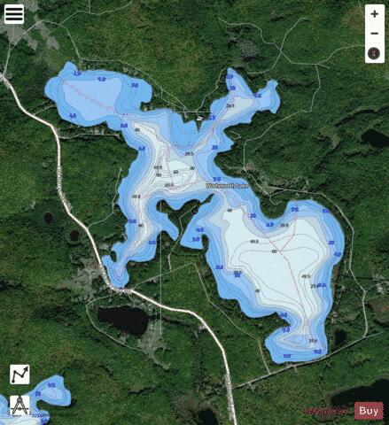 Wadsworth Lake depth contour Map - i-Boating App - Satellite