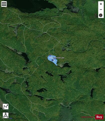 Hardwood Lake depth contour Map - i-Boating App - Satellite
