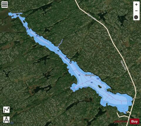 Giroux Lake depth contour Map - i-Boating App - Satellite