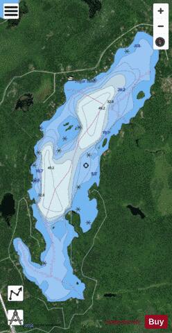 Sugar Lake depth contour Map - i-Boating App - Satellite