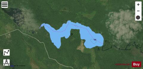 Ruebottom Lake depth contour Map - i-Boating App - Satellite