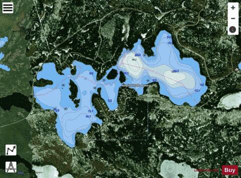 Manitouwaba Lake depth contour Map - i-Boating App - Satellite