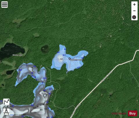 Poorhouse Lake depth contour Map - i-Boating App - Satellite