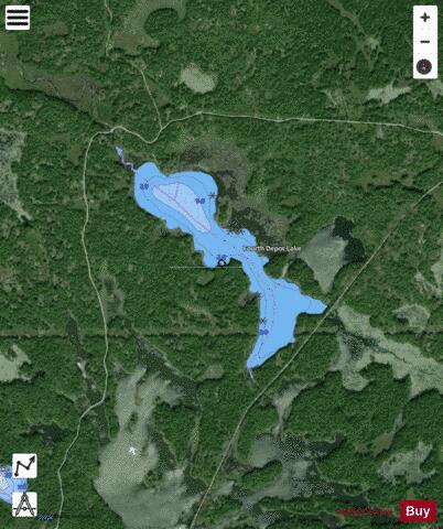Fourth Deposit Lake depth contour Map - i-Boating App - Satellite