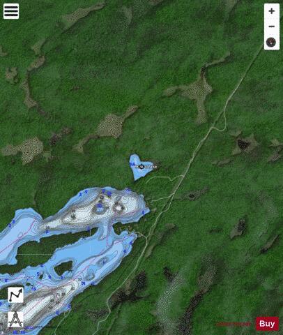 Heart Lake depth contour Map - i-Boating App - Satellite