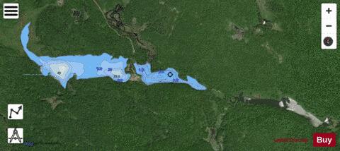 East Pennock L. depth contour Map - i-Boating App - Satellite