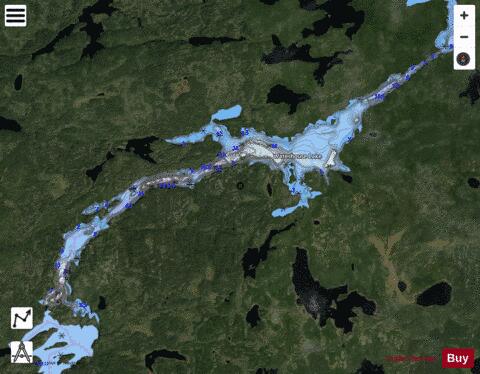 Waterhouse Lake depth contour Map - i-Boating App - Satellite