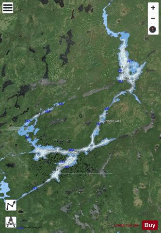 Uneven Lake depth contour Map - i-Boating App - Satellite