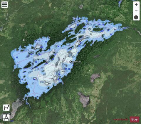 Garden Lake depth contour Map - i-Boating App - Satellite