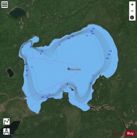 Chisamore Lake depth contour Map - i-Boating App - Satellite